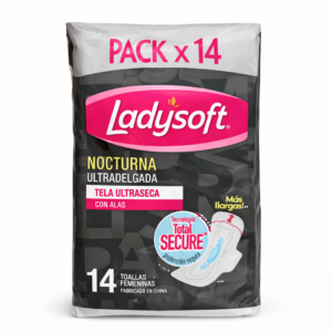 Ladysoft Toalla Nocturna Ultra Fina Seca con Alas 14 unidades